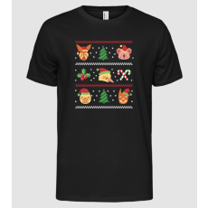 Pólómánia Karácsonyi Állatok Csúnya Pulcsi - Férfi Alap póló