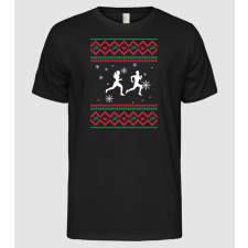 Pólómánia Karácsonyi kötött minta - futók - Férfi Alap póló férfi póló