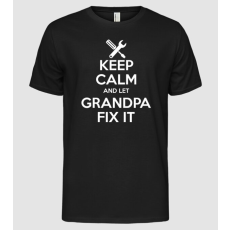 Pólómánia Keep calm and let grandpa fix it - Férfi Alap póló