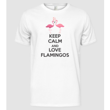 Pólómánia KEEP CALM and love flamingos dark - Férfi Alap póló férfi póló