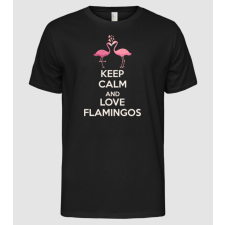Pólómánia KEEP CALM and love flamingos light - Férfi Alap póló férfi póló