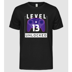 Pólómánia Level 13 Unlocked Gamer Születésnap - Férfi Alap póló
