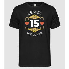 Pólómánia Level 15 Unlocked Gamer póló - Férfi Alap póló férfi póló