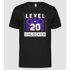 Pólómánia Level 20 Unlocked Gamer Születésnap - Férfi Alap póló
