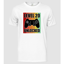 Pólómánia level 20 unlocked retro gamer - Férfi Alap póló férfi póló