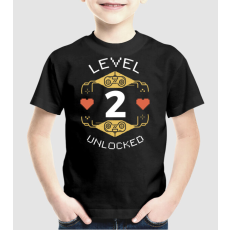 Pólómánia Level 2 Unlocked Gamer póló - Uniszex Gyerek Póló