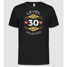Pólómánia Level 30 Unlocked Gamer póló - Férfi Alap póló