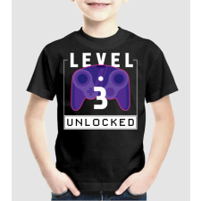 Pólómánia Level 3 Unlocked Gamer Születésnap - Uniszex Gyerek Póló gyerek póló