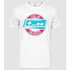 Pólómánia Level 40 Unlocked 40 éves születésnap - Férfi Alap póló férfi póló