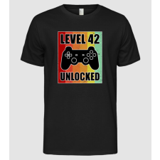 Pólómánia level 42 unlocked retro gamer - Férfi Alap póló férfi póló