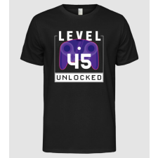 Pólómánia Level 45 Unlocked Gamer Születésnap - Férfi Alap póló férfi póló