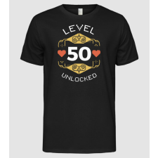 Pólómánia Level 50 Unlocked Gamer póló - Férfi Alap póló férfi póló