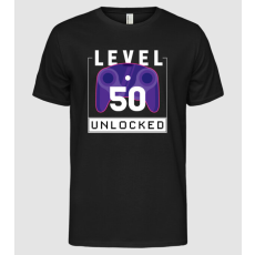 Pólómánia Level 50 Unlocked Gamer Születésnap - Férfi Alap póló