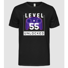Pólómánia Level 55 Unlocked Gamer Születésnap - Férfi Alap póló férfi póló