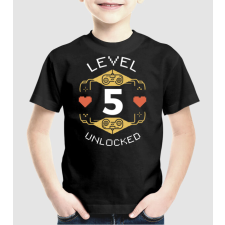 Pólómánia Level 5 Unlocked Gamer póló - Uniszex Gyerek Póló gyerek póló