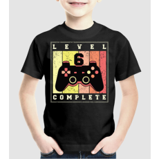 Pólómánia Level 6 Complete Szülinapra póló - Uniszex Gyerek Póló