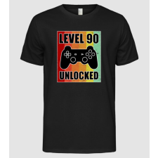 Pólómánia Level 90 unlocked retro gamer - Férfi Alap póló férfi póló