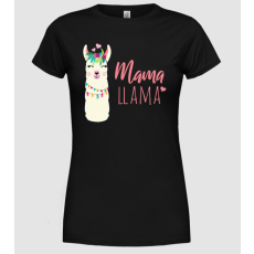 Pólómánia Mama Llama - cuki lámás póló Nagyinak - Női Kerek nyakú Póló
