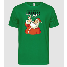 Pólómánia Merry Highness Mikulás füvezik - Férfi Alap póló