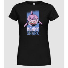 Pólómánia Mommy Shark Anyának póló - Női Kerek nyakú Póló női póló