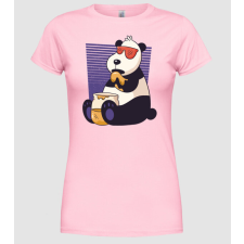 Pólómánia Panda Mézzel - Női Kerek nyakú Póló női póló
