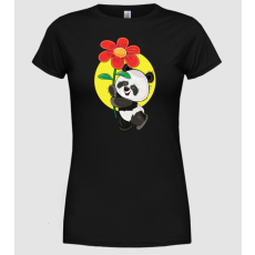 Pólómánia Panda szerelem - Női Kerek nyakú Póló
