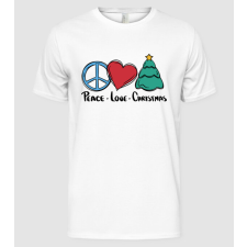 Pólómánia Peace Love Karácsony - Férfi Alap póló férfi póló