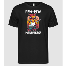 Pólómánia Pew Pew Madafakas Csirke - Férfi Alap póló