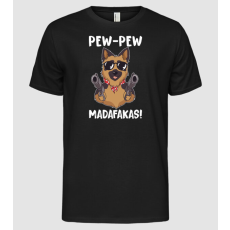 Pólómánia Pew Pew Madafakas Németjuhász - Férfi Alap póló
