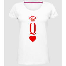 Pólómánia Playingcards_Queen hearts - Női Prémium Kerek Nyakú póló női póló