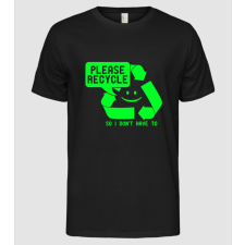 Pólómánia Please recycle - Férfi Alap póló férfi póló