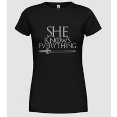 Pólómánia She knows everything páros - Női Kereknyakú Póló