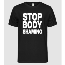 Pólómánia Stop body shaming helvetica - Férfi Alap póló férfi póló