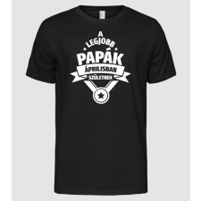 Pólómánia Szimpla csillagos szülinapos papa ÁPRILIS - Férfi Alap póló férfi póló