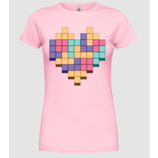 Pólómánia Tetris Szív - Női Kerek nyakú Póló