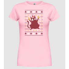 Pólómánia Ugly sweater Pew Pew Madafakas - Női Kerek nyakú Póló női póló