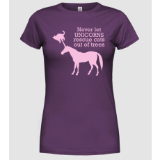 Pólómánia unicorn_cat - Női Kereknyakú Póló