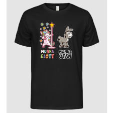 Pólómánia Unikornis Munka előtt után - Férfi Alap póló férfi póló