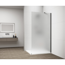 Polysan ESCA BLACK MATT Walk-in zuhanyfal, falra szerelhető, matt üveg, 1200mm kád, zuhanykabin