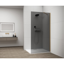 Polysan ESCA GOLD MATT Walk-in zuhanyfal, falra szerelhető, füst üveg, 1100mm kád, zuhanykabin