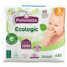 Pommette pelenka Ecologic, Csomagolás sérült! (3-as) 4 - 9 kg (32 db/cs) pelenka