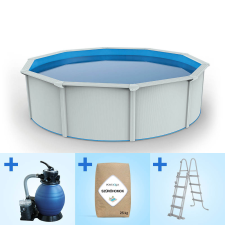 Pontaqua Family Pool Kit White kerek fémfalas családi medence szett medence