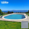 Pontaqua TIERRA CLOUD  POOL süllyesztett ovális medence 8,0 x 4,0 x 1,5 m, szürke színű fóliával