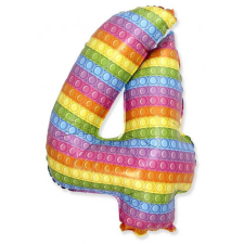Pop It 4-es szám fólia lufi 69 cm (WP) party kellék