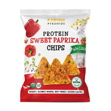 Popcrop Popcrop pyramids gluténmentes sweet paprika ízű protein chips 60 g reform élelmiszer