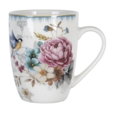  Porcelán bögre - 360ml - rózsás-madaras bögrék, csészék