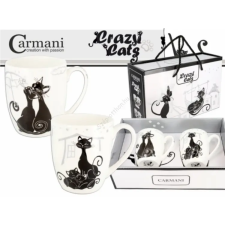  Porcelán bögre szett 2 db-os, 400ml, fekete macskás bögrék, csészék