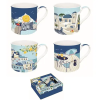  Porcelán bögreszett 4 db-os 300ml, dobozban, Sea Dreams, Atmosphere