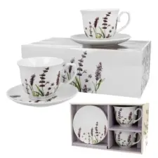  Porcelán csésze szett - 250ml - Levendulás bögrék, csészék