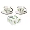  Porcelán eszpresszócsésze+alj 120ml,dobozban,Herbarium